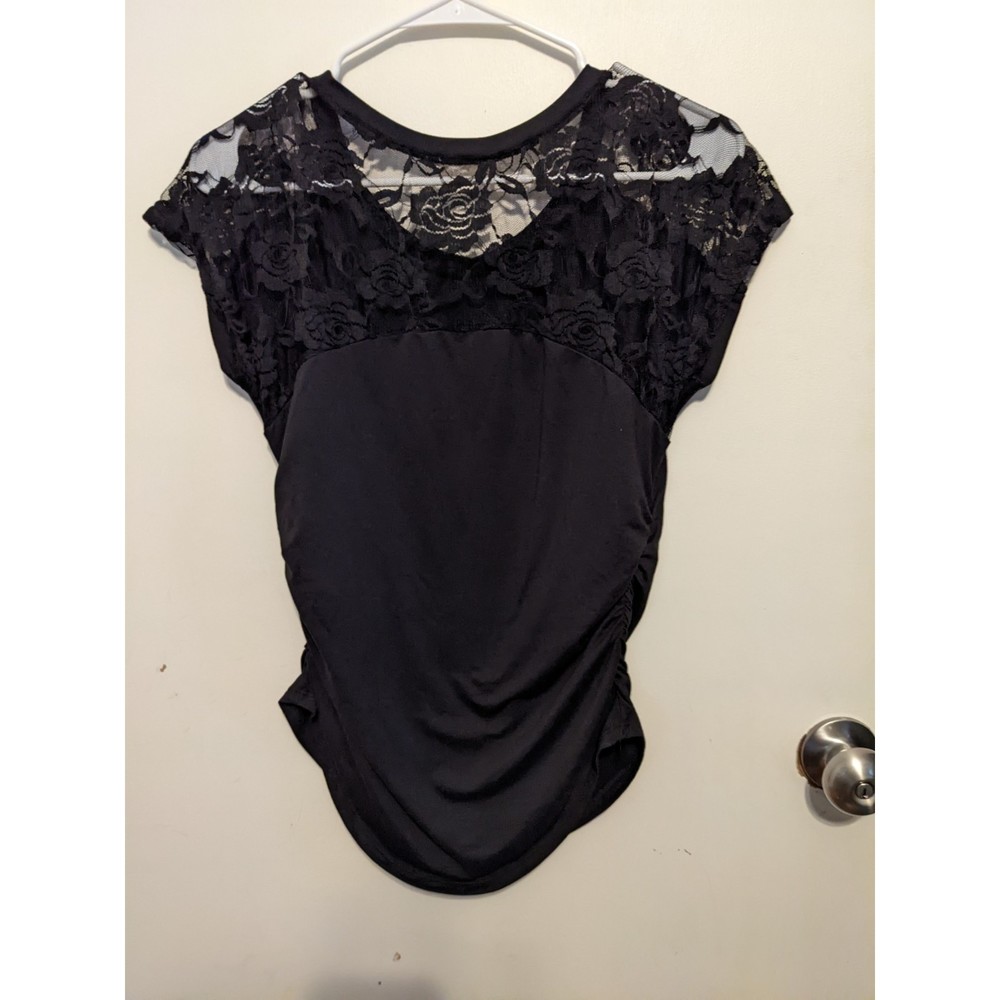 paper tee black lace maternity shirt